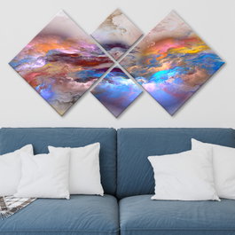 Wallity Conjunto de 4 Cuadros Decorativos de MDF Multicolor